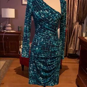 Gorgeous BCBG dress with asymmetrical neckline!!